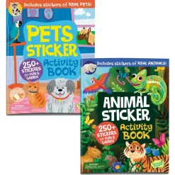 Animals & Pets Sticker Activity Books: Set of 2