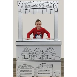 Color Your Own Farmers Market Stand and Playhouse