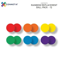 Connetix Rainbow Ball Pack – 12‑Piece Wooden Ball Set