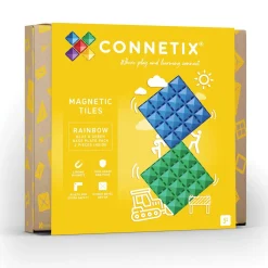 Connetix Rainbow Blue & Green Base Plate Pack – 2‑Piece Magnetic Building Foundation Set