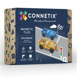 Connetix Rainbow Car Pack – 2‑Piece Magnetic Vehicle Base Set