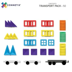 Connetix Rainbow Transport Pack – 50‑Piece Magnetic Building Set