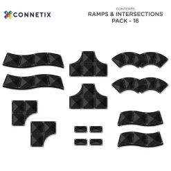 Connetix Ramps & Intersections Pack – 16‑Piece Magnetic Building Expansion Set