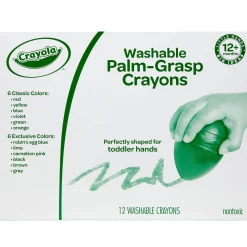 Crayola Washable Palm Grasp Crayons: Set of 12