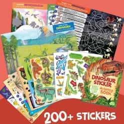 Dinosaur & Construction Sticker Activity Books Set of 2