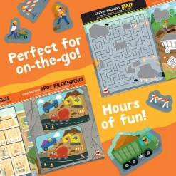 Dinosaur & Construction Sticker Activity Books Set of 2