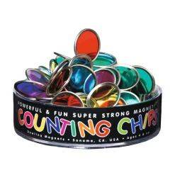 Dowling Magnets Counting Chips: 6 Sets of 76 Chips with Block Magnet