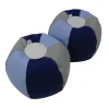 Factory Direct Partners SoftScape Bean Bag Chair Puffs 10 in Height, 2-Pack - Navy/Powder Blue