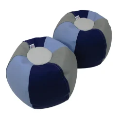 Factory Direct Partners SoftScape Bean Bag Chair Puffs 10 in Height, 2-Pack - Navy/Powder Blue