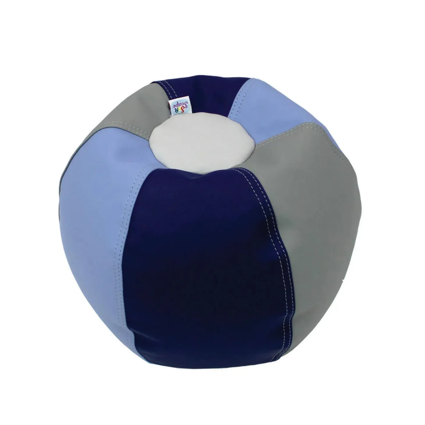 Factory Direct Partners SoftScape Bean Bag Chair Puffs 10 in Height, 2-Pack - Navy/Powder Blue