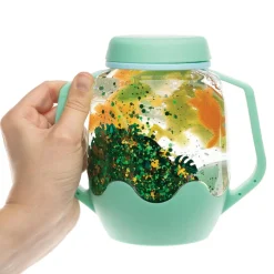GloPals Teal Sensory Glow Jar with Safari Filler