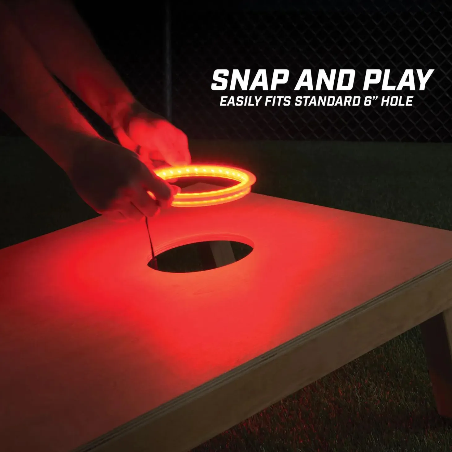 GoSports: Cornhole Light Up LED Ring Kit 2pc Set - Red