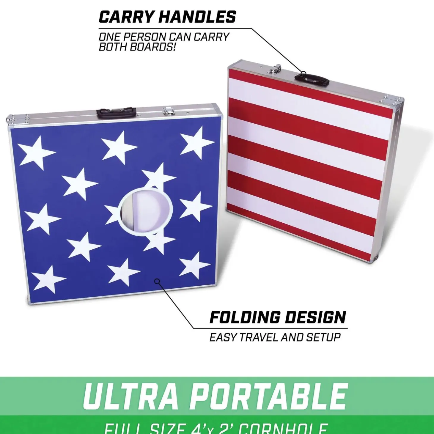 GoSports: Cornhole PRO Regulation Size Game Set - American Flag Design