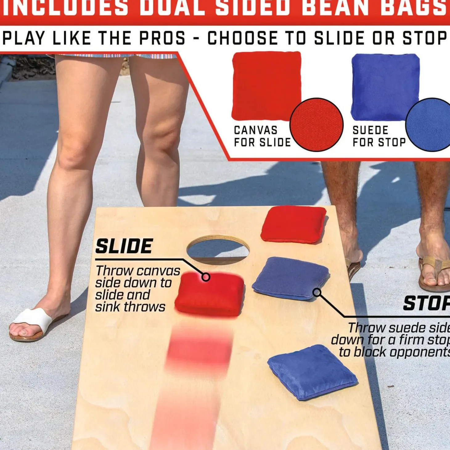 GoSports: Dual Sided Cornhole Bean Bags, Set of 8