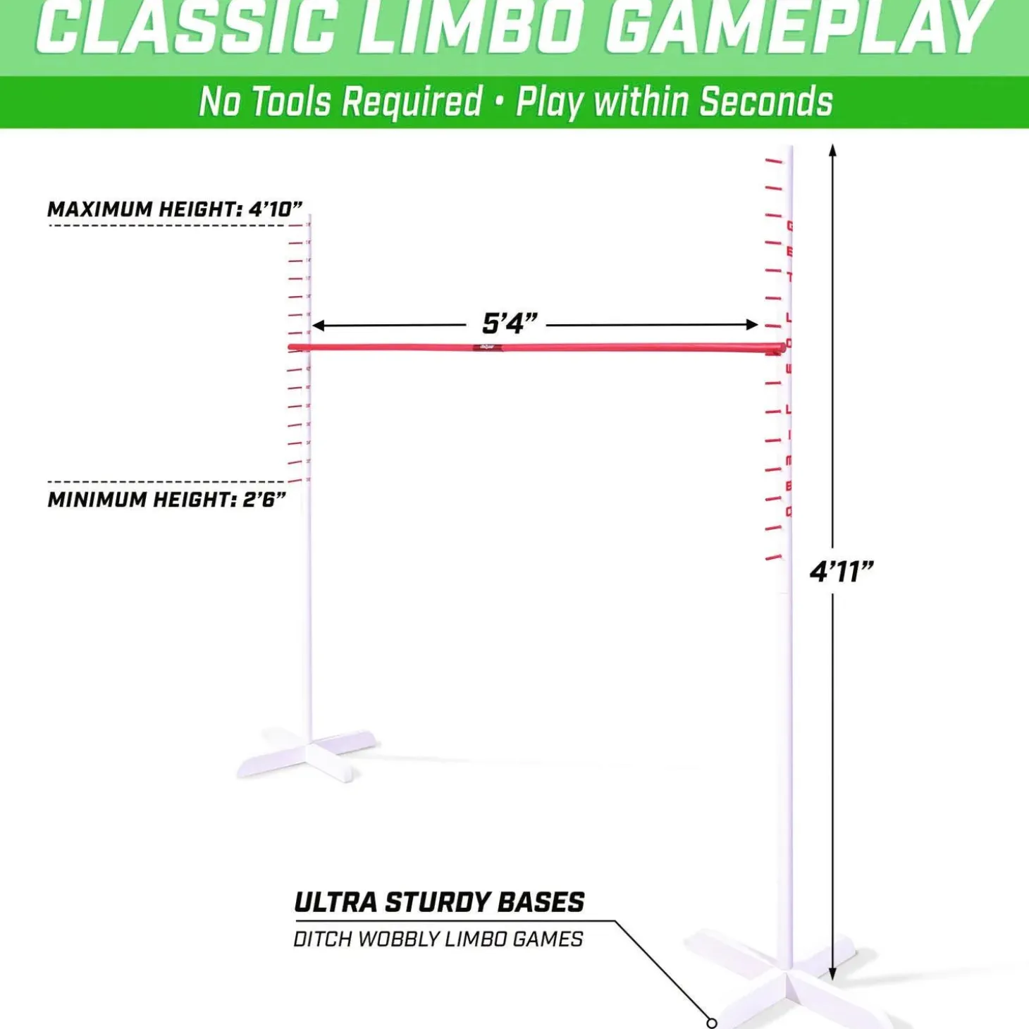 GoSports: Get Low Limbo Premium Wooden Limbo Game