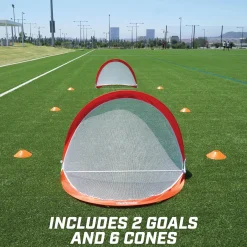 GoSports - Portable Pop Up Soccer Goals (6 ft wide): Set of 2
