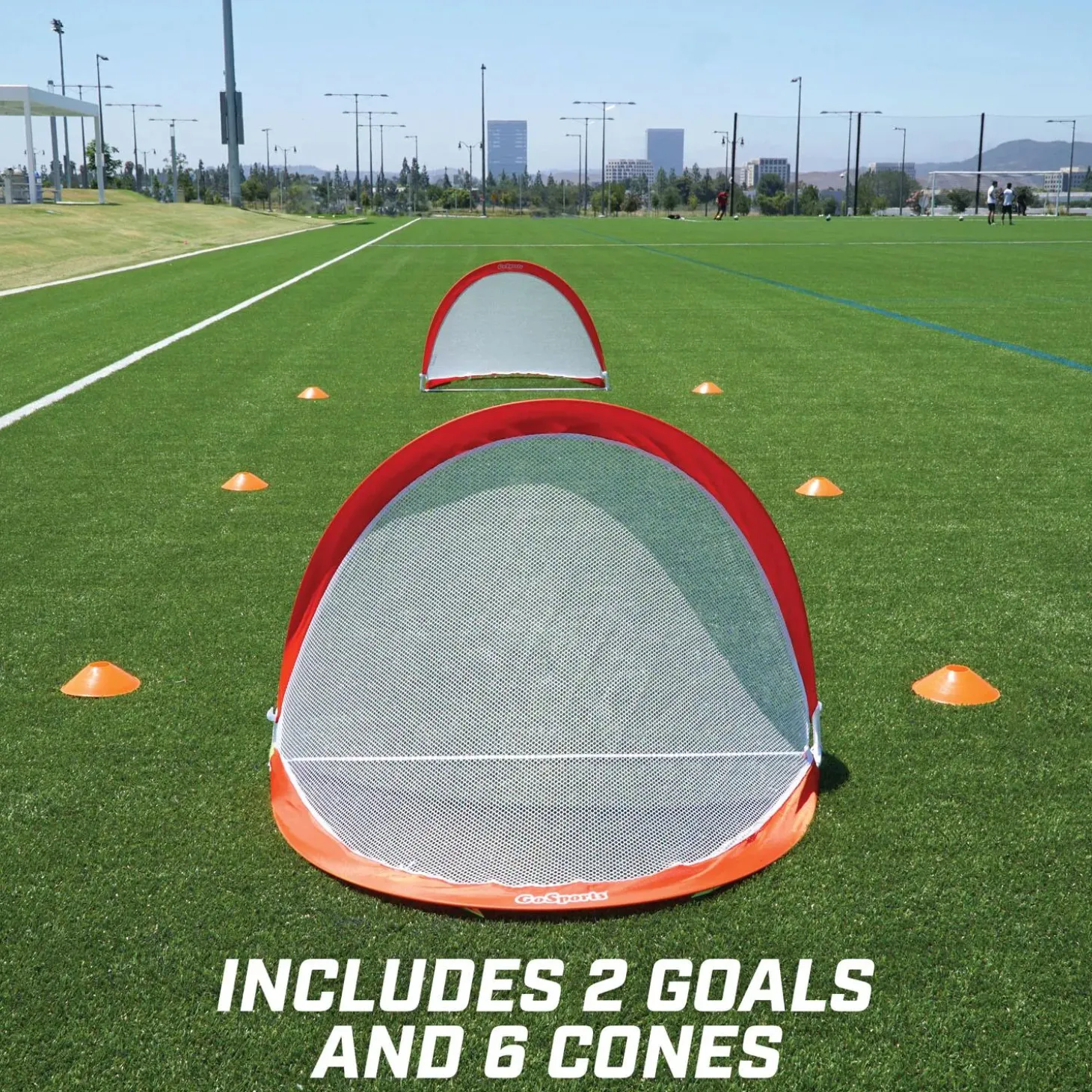 GoSports - Portable Pop Up Soccer Goals (6 ft wide): Set of 2