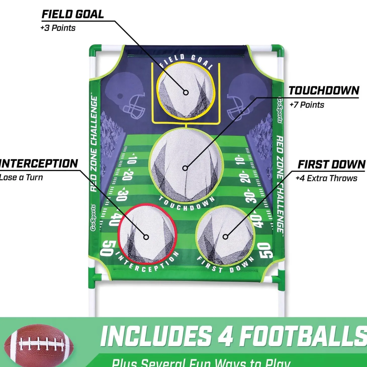 GoSports Red Zone Challenge Football Toss Game
