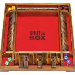 GoSports: Shut the Box Premium Wooden Dice Game, Classic 4 Player Family Board Game