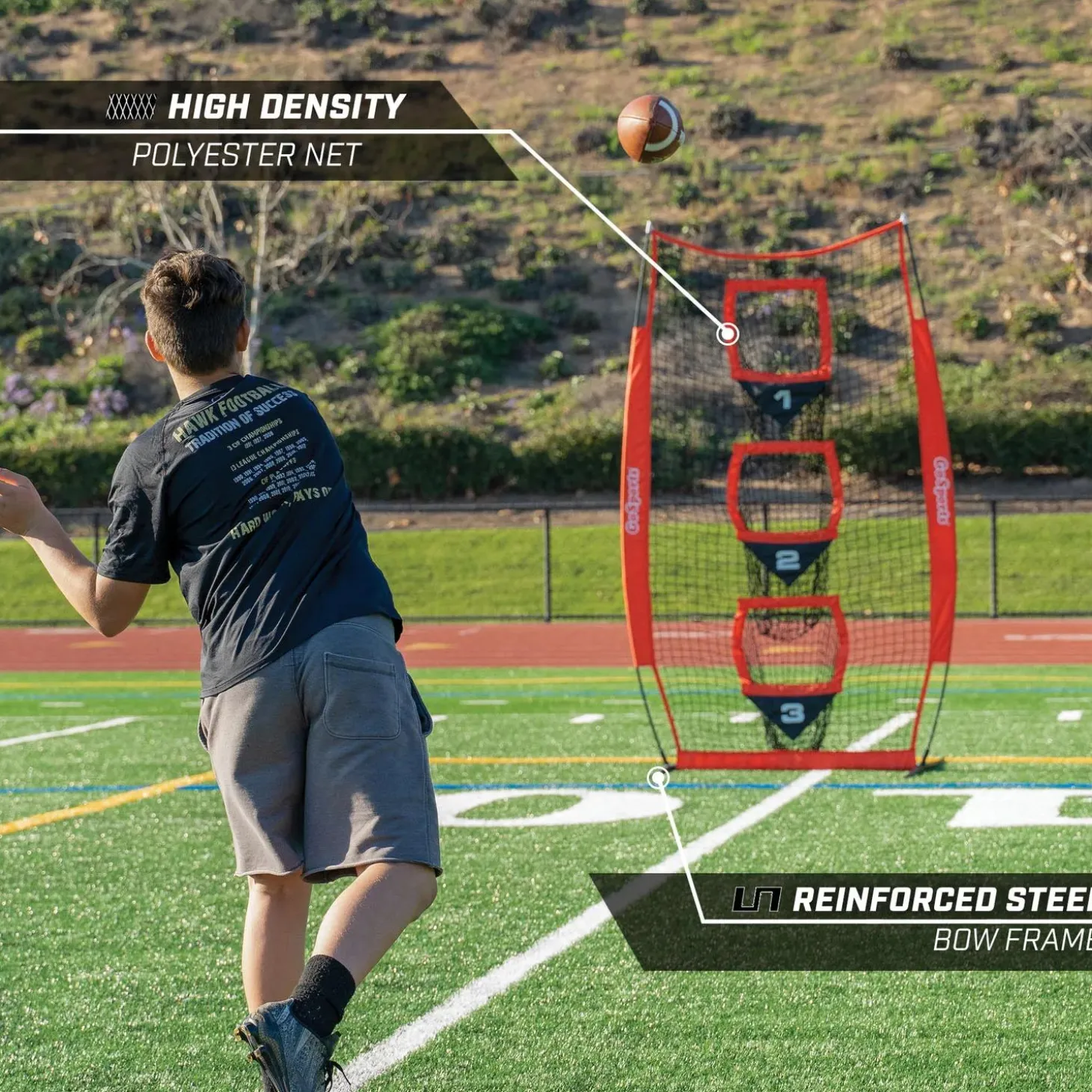 GoSports - 8’ x 4’ Football Training Vertical Target Net