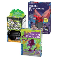 Gross Gummy Candy, Robotic Bank & Wizard Potion Kits: Set of 3