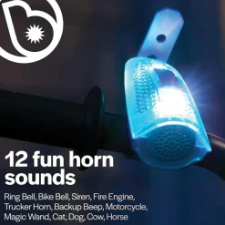 Horn Brightz Bike Lights & Multi-Sound Horn: Blue