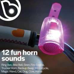 Horn Brightz Bike Lights & Multi-Sound Horn: Pink