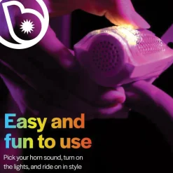 Horn Brightz Bike Lights & Multi-Sound Horn: Pink