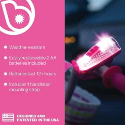 Horn Brightz Bike Lights & Multi-Sound Horn: Pink