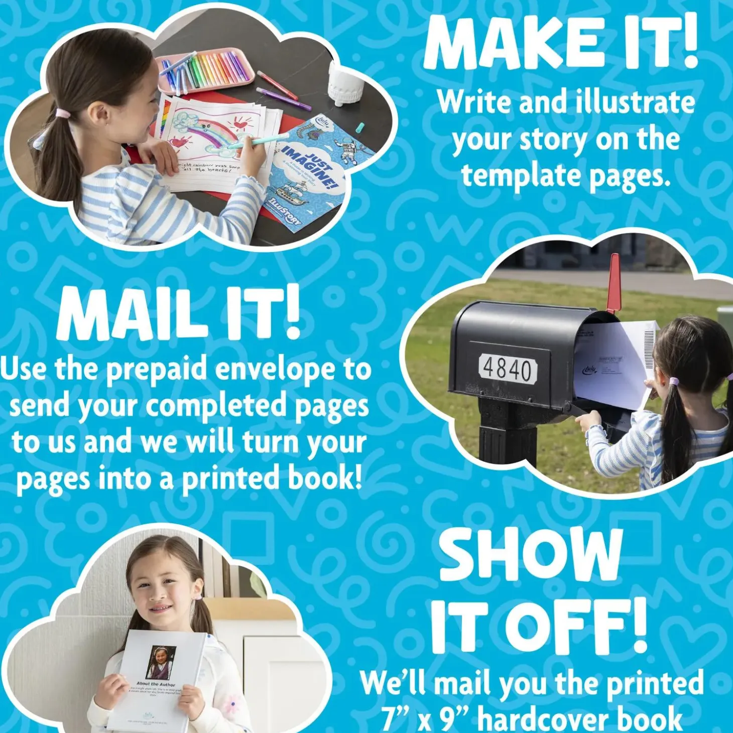 IlluStory Kids Create-Your-Own Hardcover Book Kit – Write & Illustrate Your Story