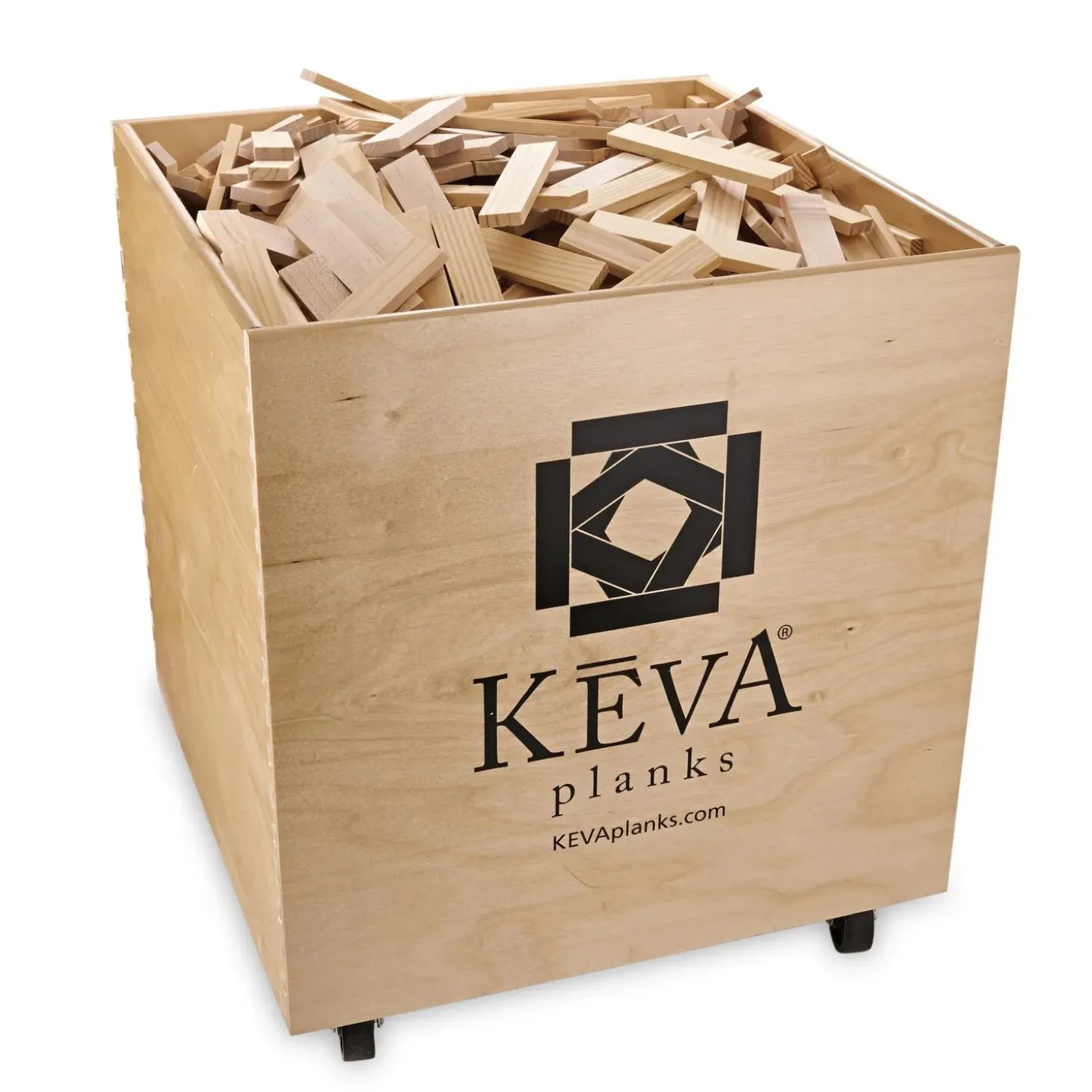 KEVA® Maple: 1000 Plank Set in Wooden Bin
