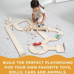 Kindertown Roads Wooden Montessori Building Set