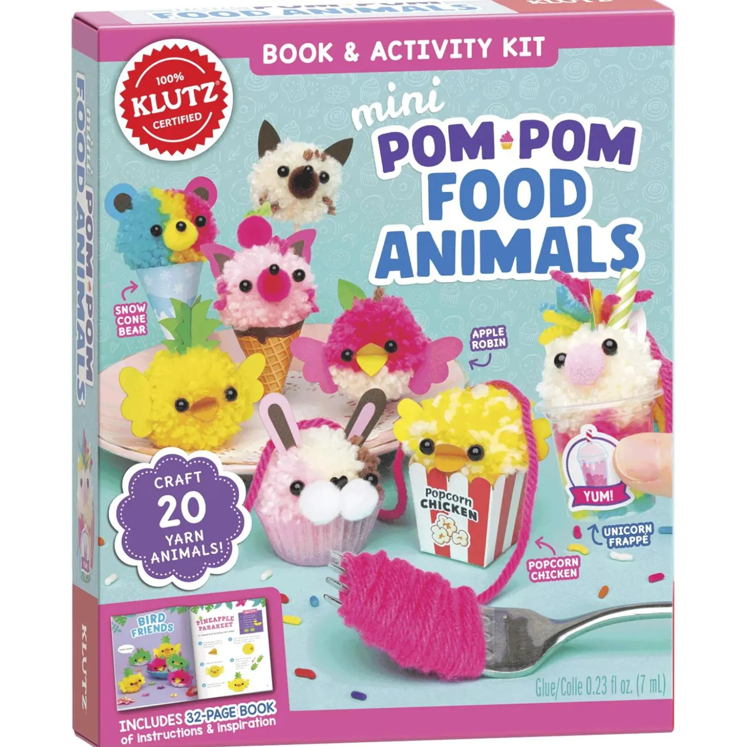 KLUTZ Mini Pom-Pom Food Animals Kit!