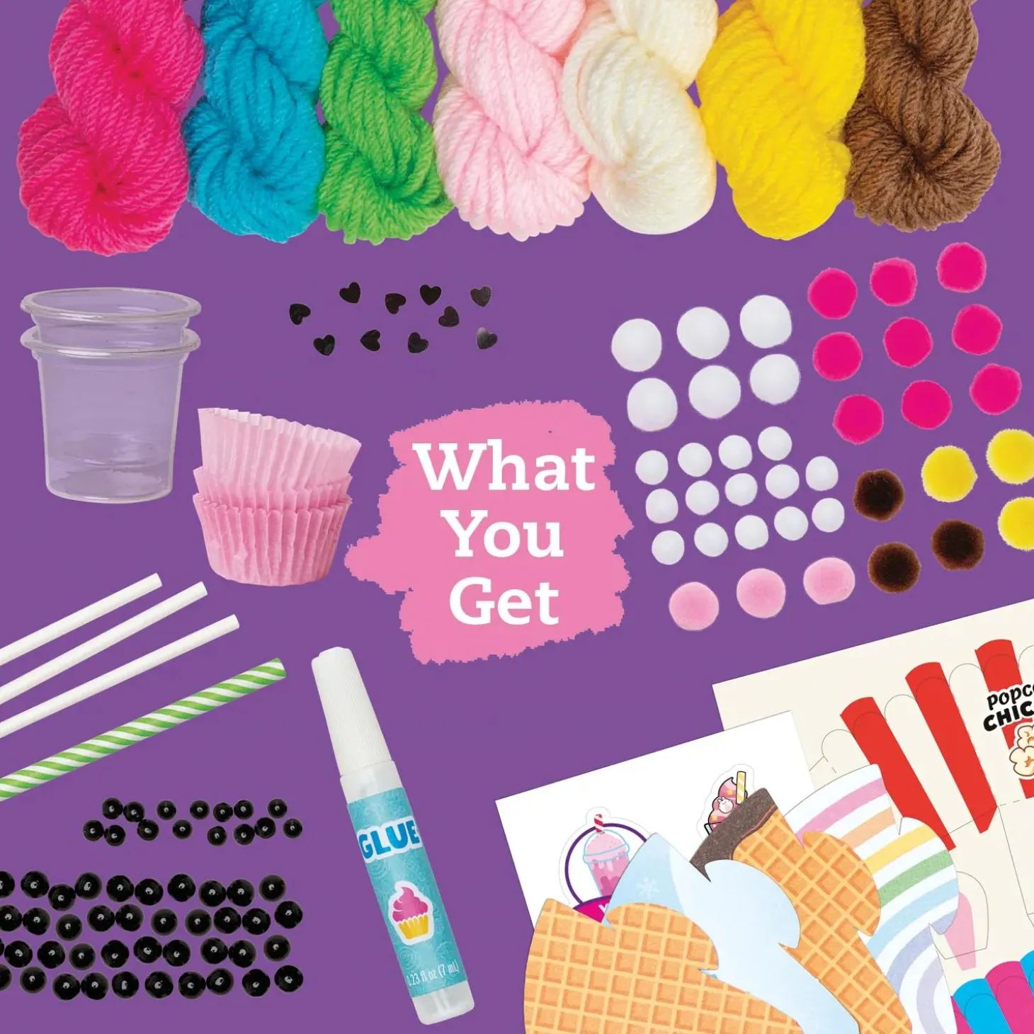 KLUTZ Mini Pom-Pom Food Animals Kit!