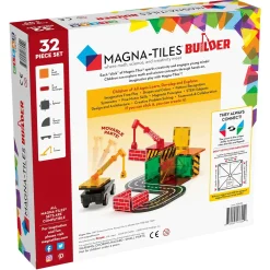 MAGNA-TILES® Builder 32-Piece Magnetic Construction Set, The ORIGINAL Magnetic Building Brand