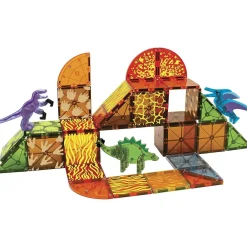 MAGNA-TILES® Dino World 40-Piece Magnetic Construction Set, The ORIGINAL Magnetic Building Brand