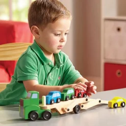Melissa & Doug Car Carrier Truck & Cars Wooden Toy Set