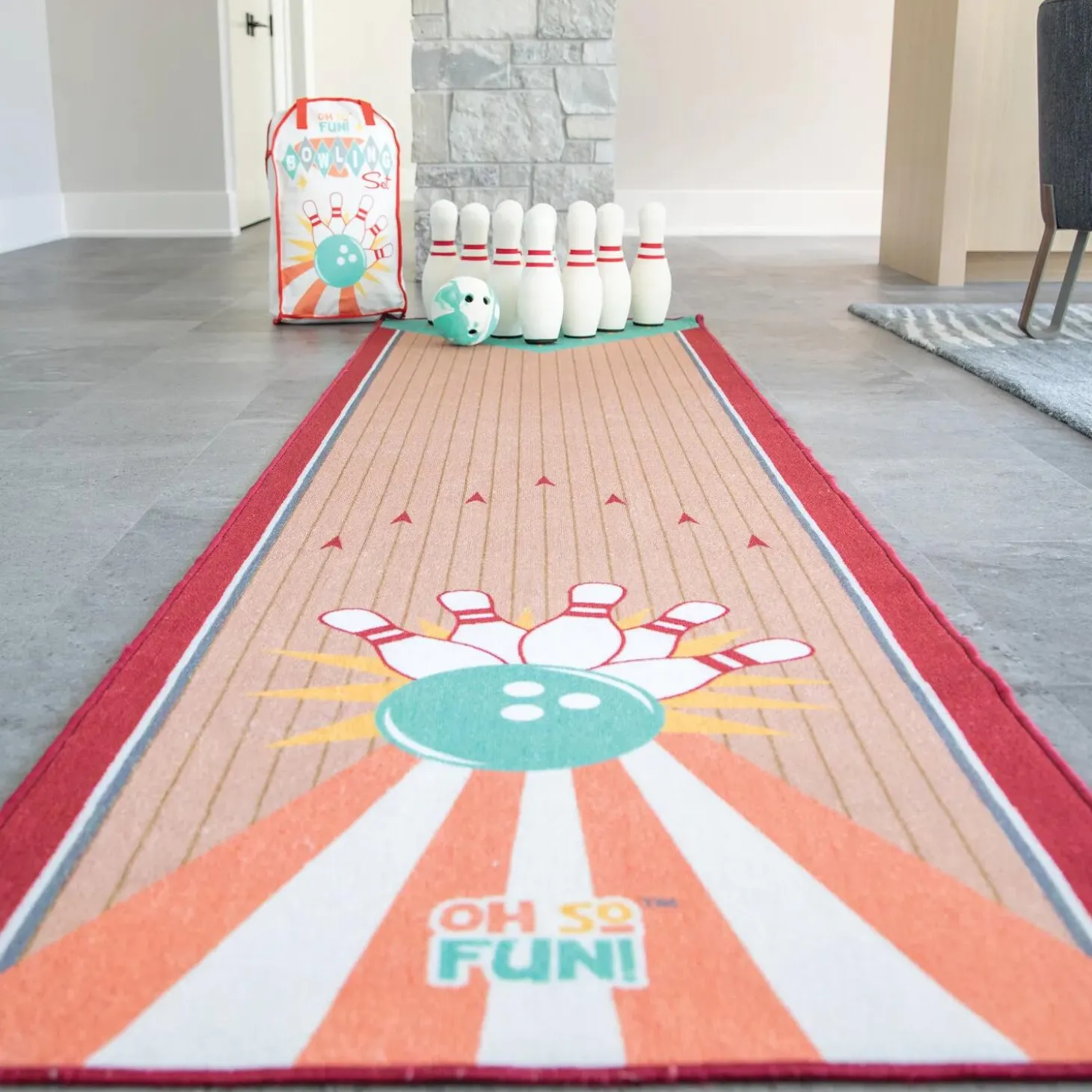 Oh So Fun! Bowling Rug for Kids