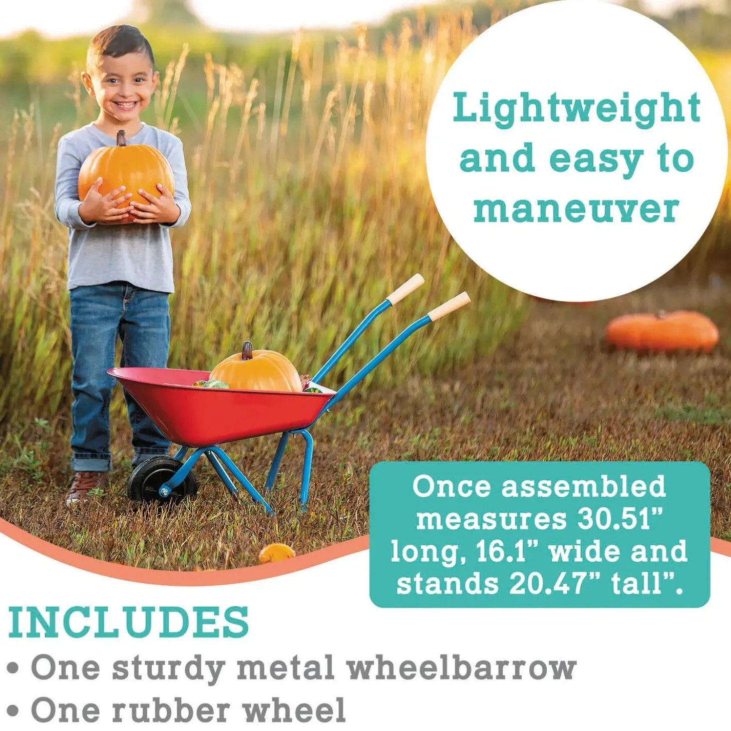 Oh So Fun! Premium Metal Wheelbarrow For Kids
