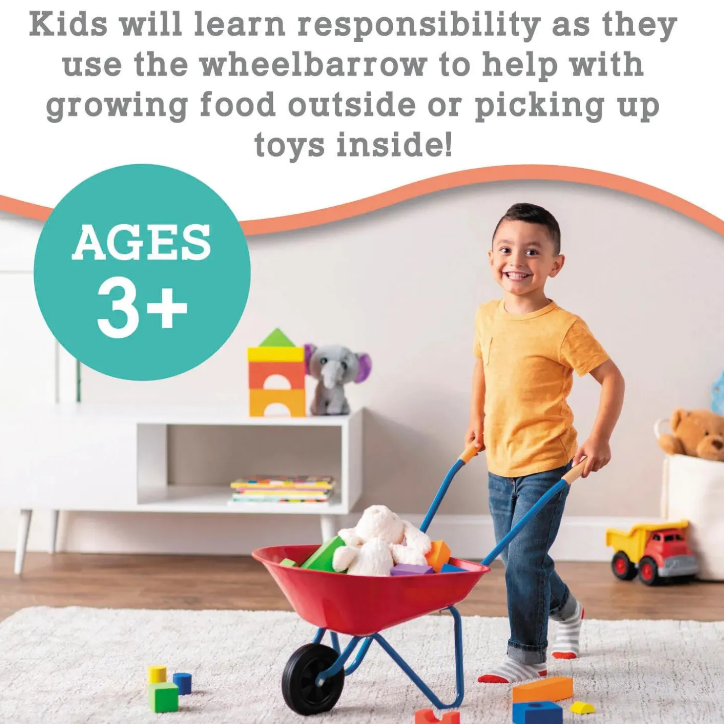 Oh So Fun! Premium Metal Wheelbarrow For Kids