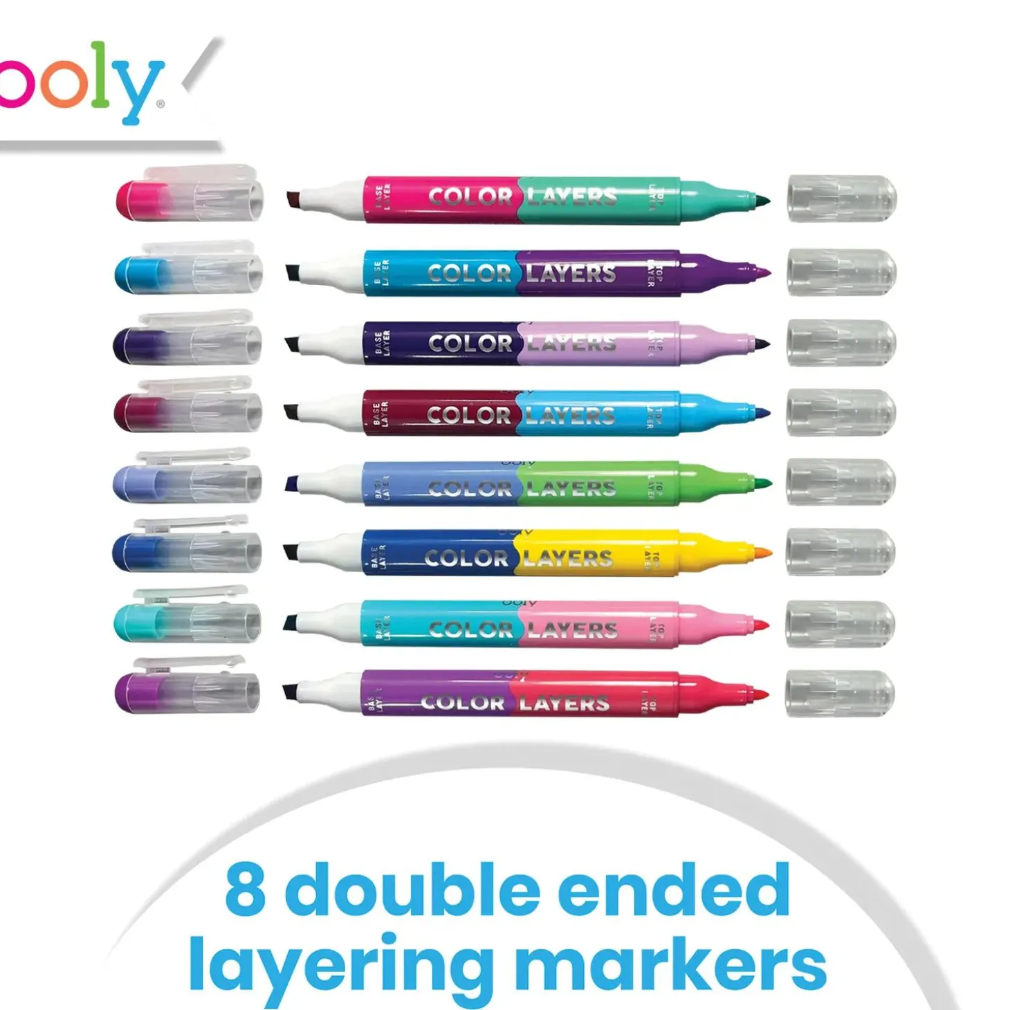Ooly Color Layers Double Ended Layering Markers – Set of 8