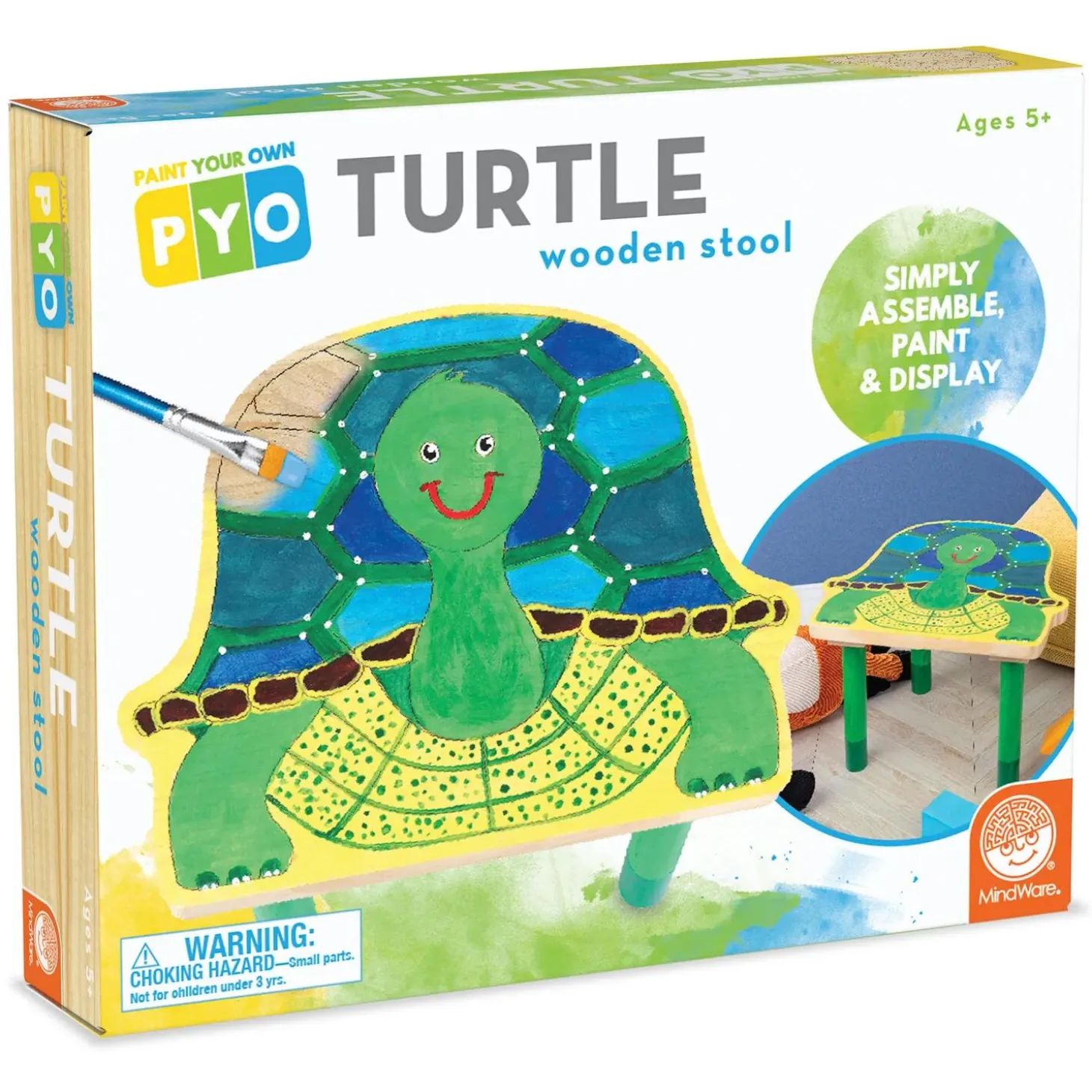 Paint Your Own Wooden Stool Craft: Turtle