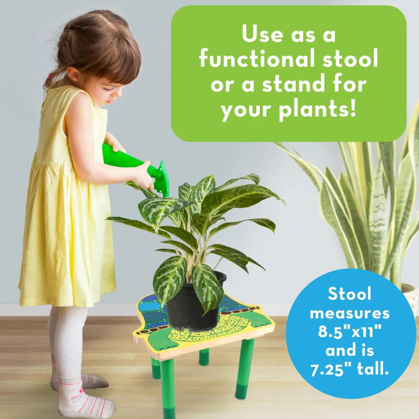 Paint Your Own Wooden Stool Craft: Turtle