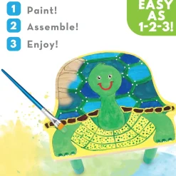 Paint Your Own Wooden Stool Craft: Turtle