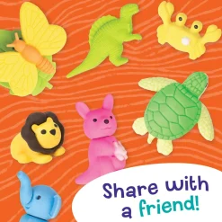Peaceable Kingdom Animal Erasers – 60 Count, 25 Unique Designs