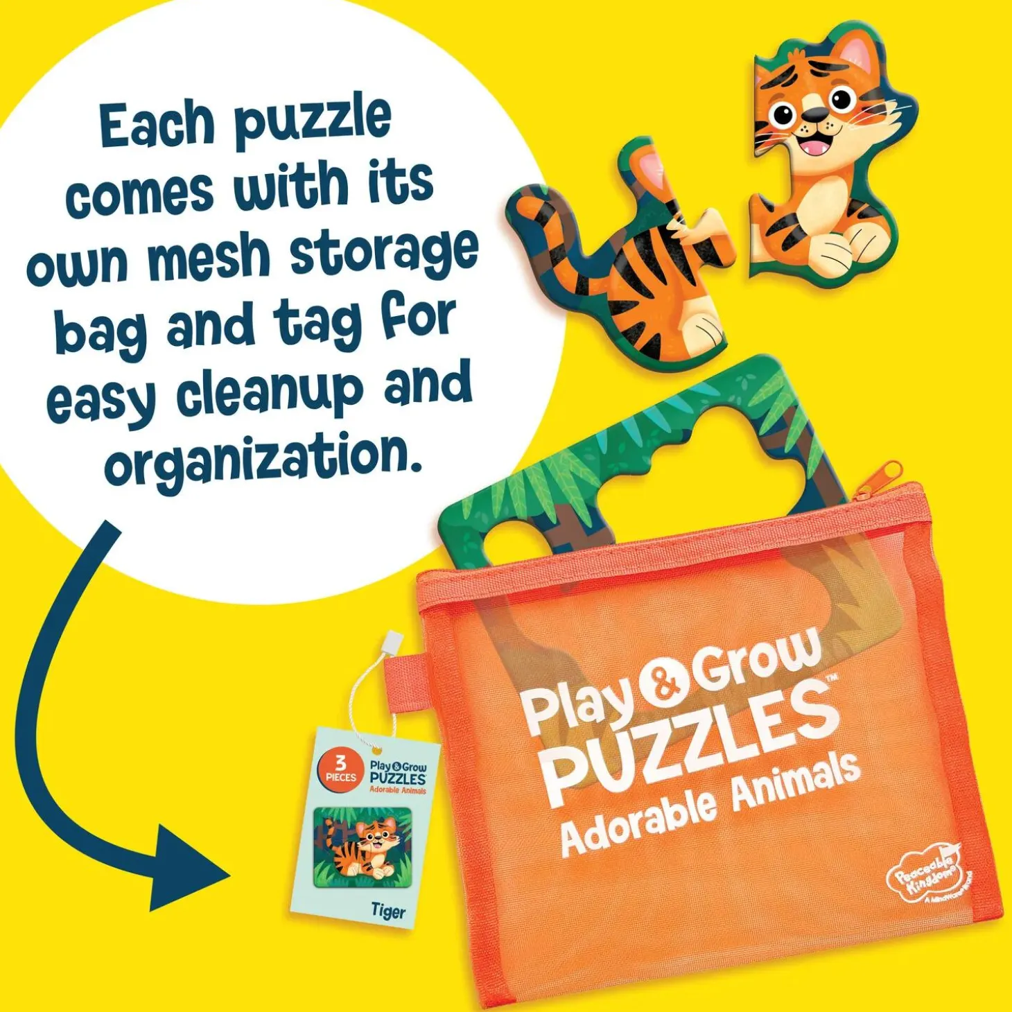 Play & Grow Toddler Puzzles: Adorable Animals – Level 1