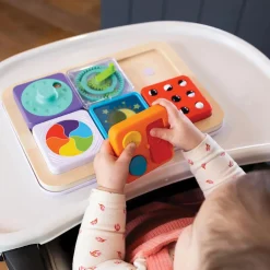 PlayTab Modular Wooden Activity Board – Magnetic Base for Sensory Play Tiles