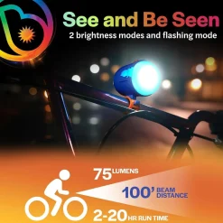 Ride Brightz LED Bike Headlight & Tailight Set: Flame