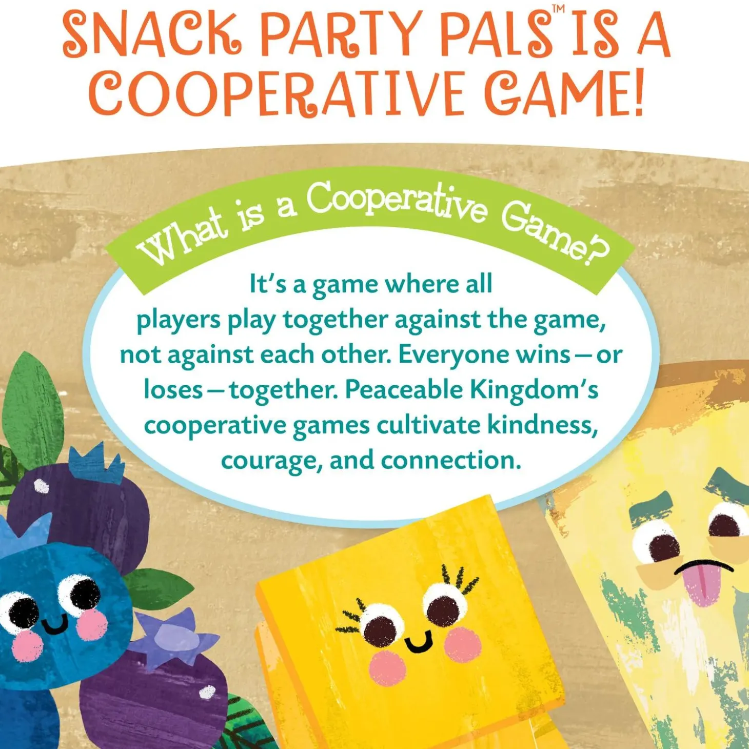 Snack Party Pals Peaceable Kingdom Cooperative Board Game