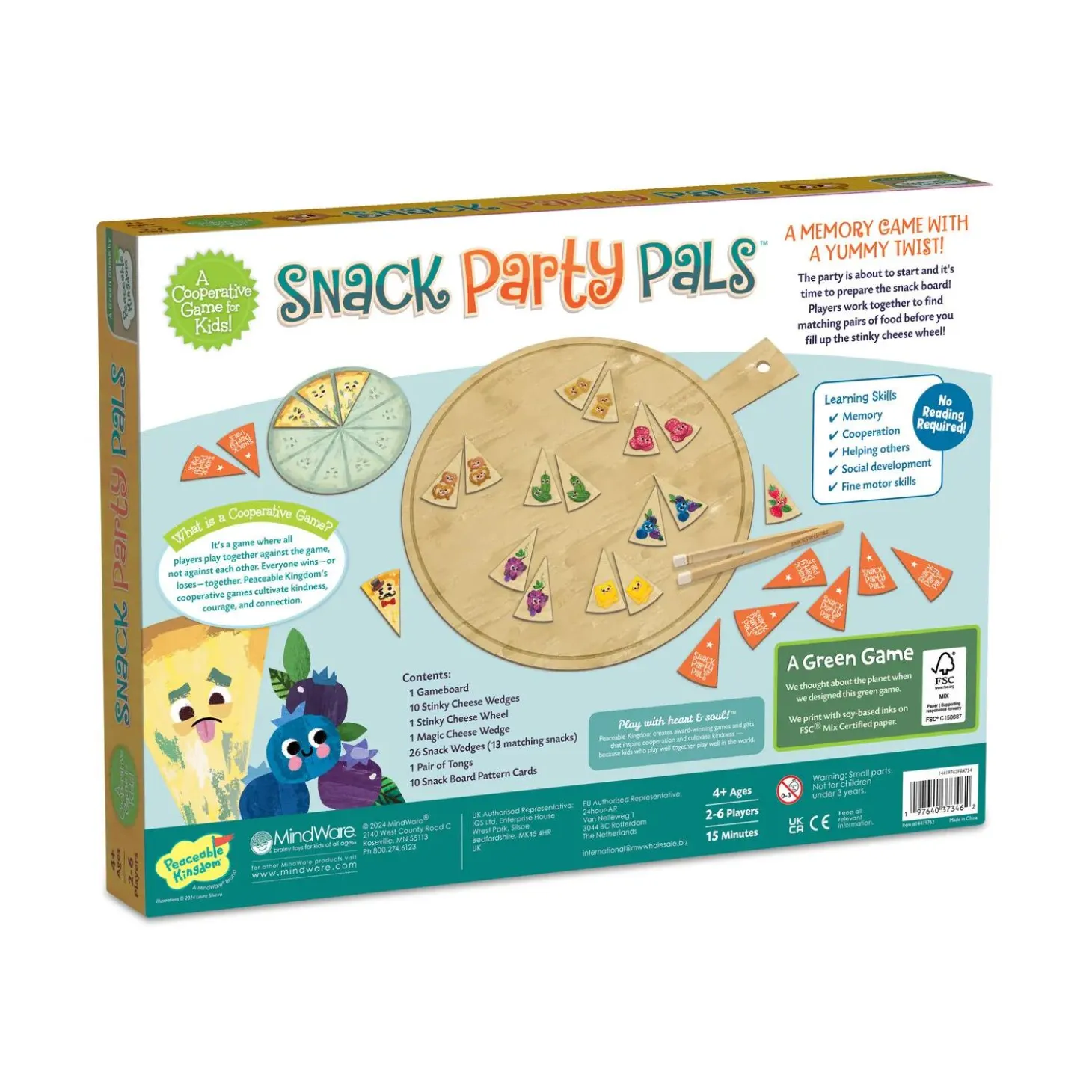 Snack Party Pals Peaceable Kingdom Cooperative Board Game